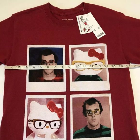 Hello Kitty x Keith Haring T-Shirt Small NWT Red - Picture 3 of 8